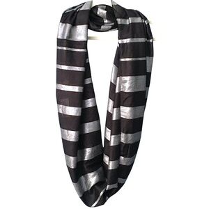 Loft Black and Silver Infinity Scarf